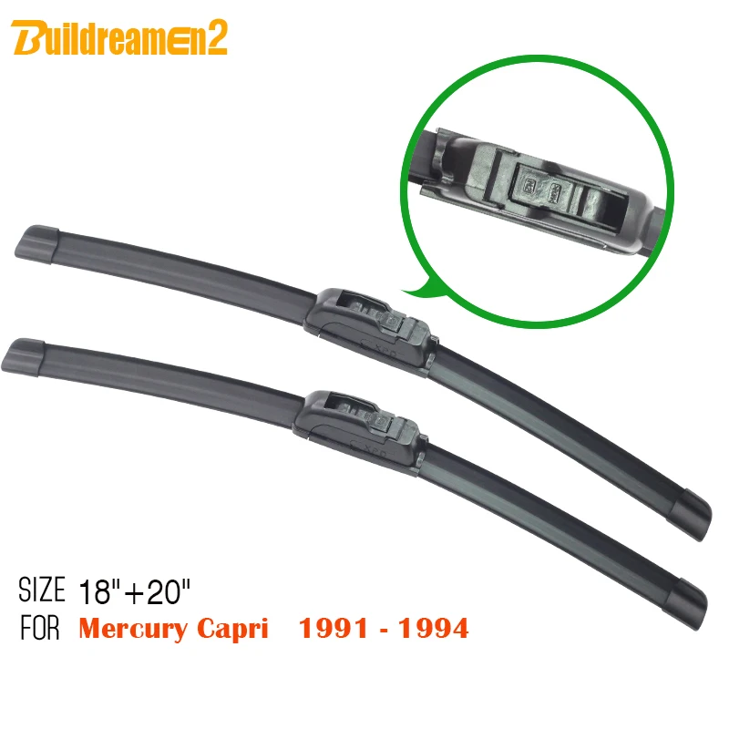 

Buildreamen2 1 Pair Auto Soft Rubber Windscreen Wiper Blade Car Bracketless Windshield Wiper For Mercury Capri 1991-1994