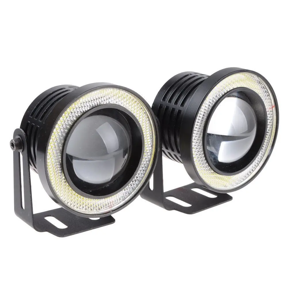 

1 Pair Car SUV Angel Eye COB Blue Halo Ring LED DRL Projector Lens Fog Driving Light