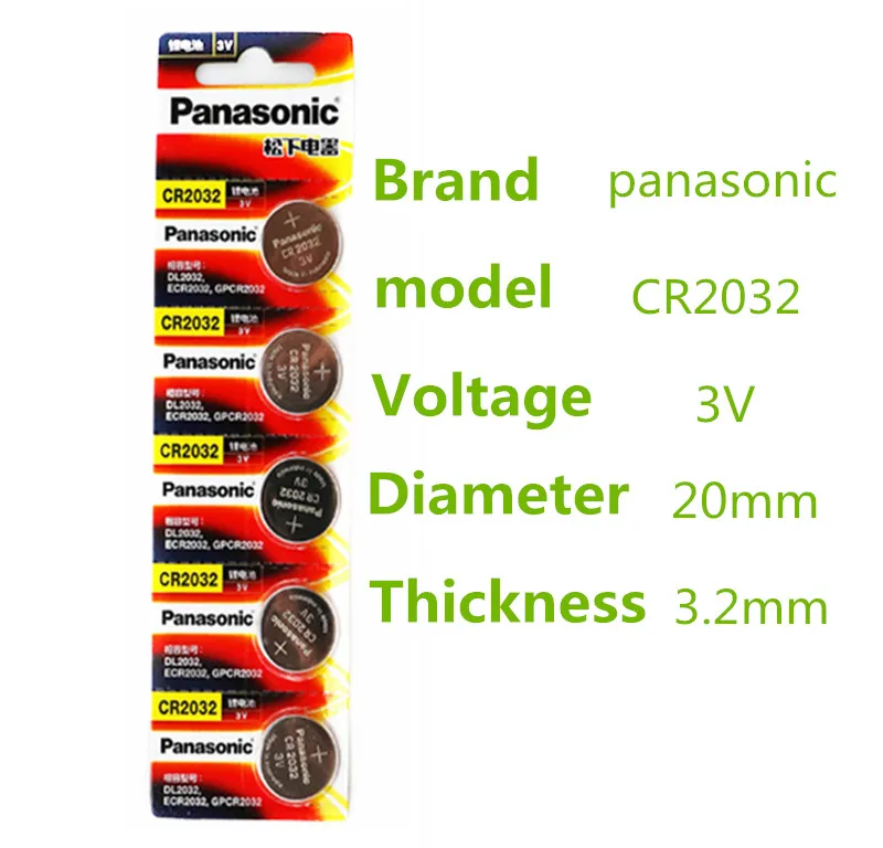 Panasonic оригинальный 2 шт cr2032 кнопочные батареи 3В Монета литиевая батарея для часов