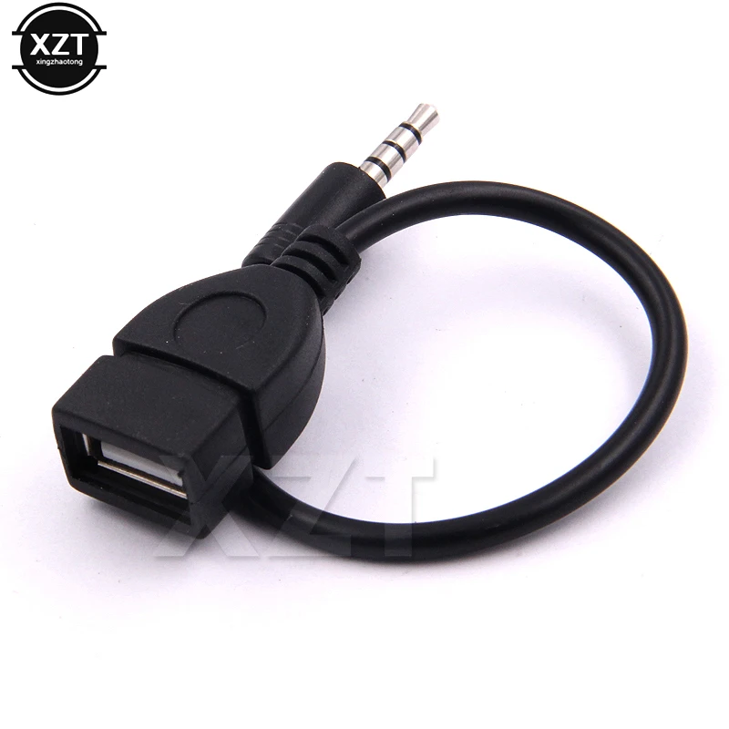 

1pc Newest 3.5mm Male Audio AUX Jack to USB 2.0 Type A Female OTG Converter Adapter Cable