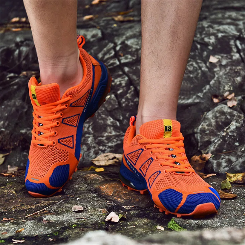 Мужские кроссовки 2018 со шнуровкой из сетчатого материала мужские кроссовки Нескользящая уличная спортивная обувь для альпинизма дышащая
