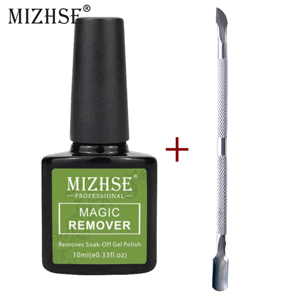 

MIZHSE 10ML Magic Remover Healthy Nail Gel Polish Remover Set Fast Within 2-3 Mins Acrylic Clean Degreaser With Dead Skin Push
