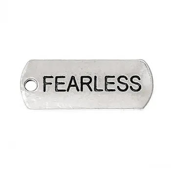 

DoreenBeads Retail Charm Pendants Rectangle Silver Color Message Carved 21mm x 8mm(7/8" x 3/8"),30PCs