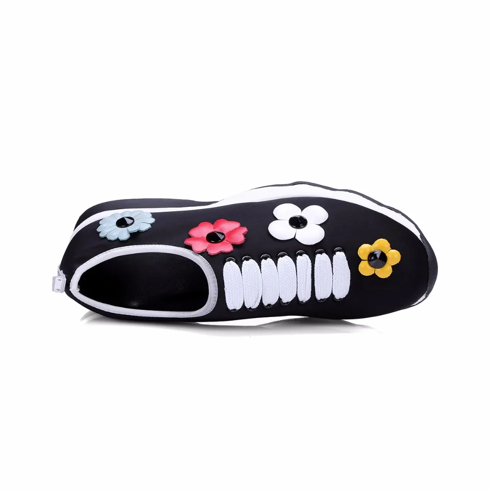 Black Furtado Mujer 2018 Slip Primavera Cruz Casual atado Nuevo Negros Moda Arden Estilo Flores Plataforma Otoño On Zapatos TqRHTwd