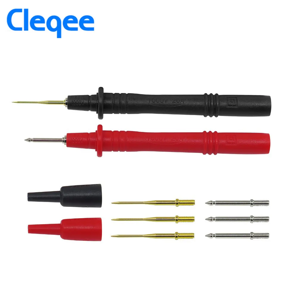 

Cleqee P8001 2Pcs Multimeter Test Probe Replaceable Gilded Needles Test Probes for Multimeter