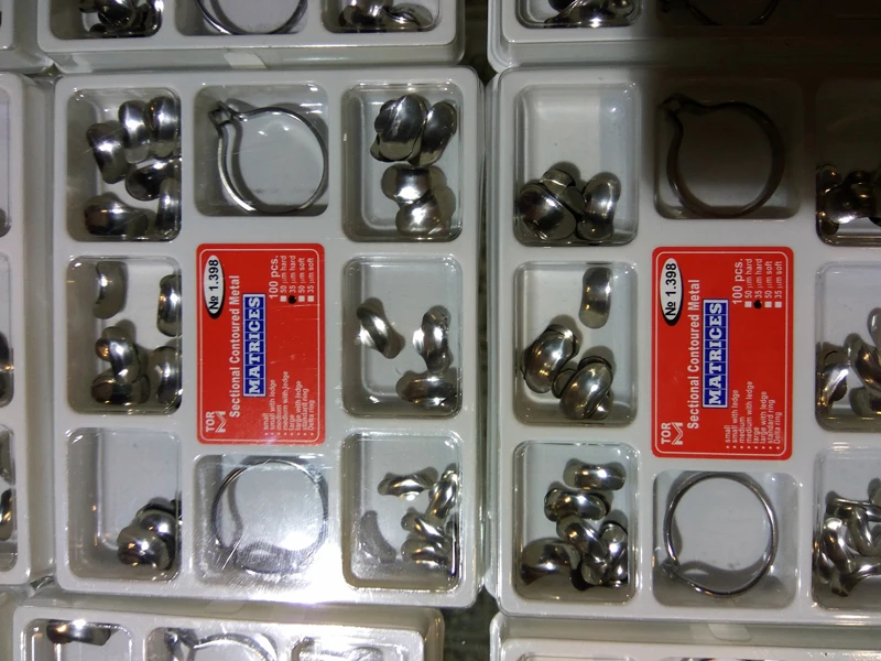

100 pcs 35 um sectional matrix band/contoured matrix bands/dental Dental Sectional Contoured Metal Matrices
