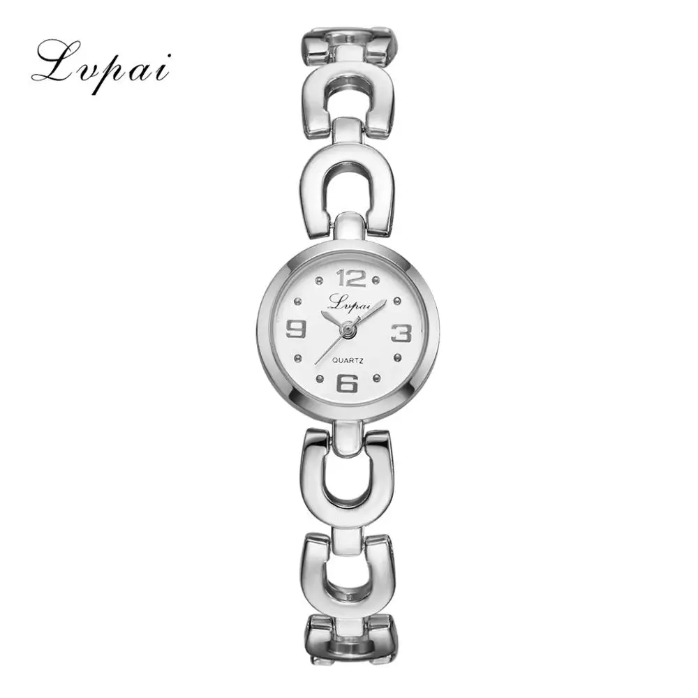 Lvpai Лидирующий бренд часы женские модные роскошные часы женские часы браслет простые кварцевые наручные часы ЖЕНСКИЕ НАРЯДНЫЕ часы - Цвет: Silver White