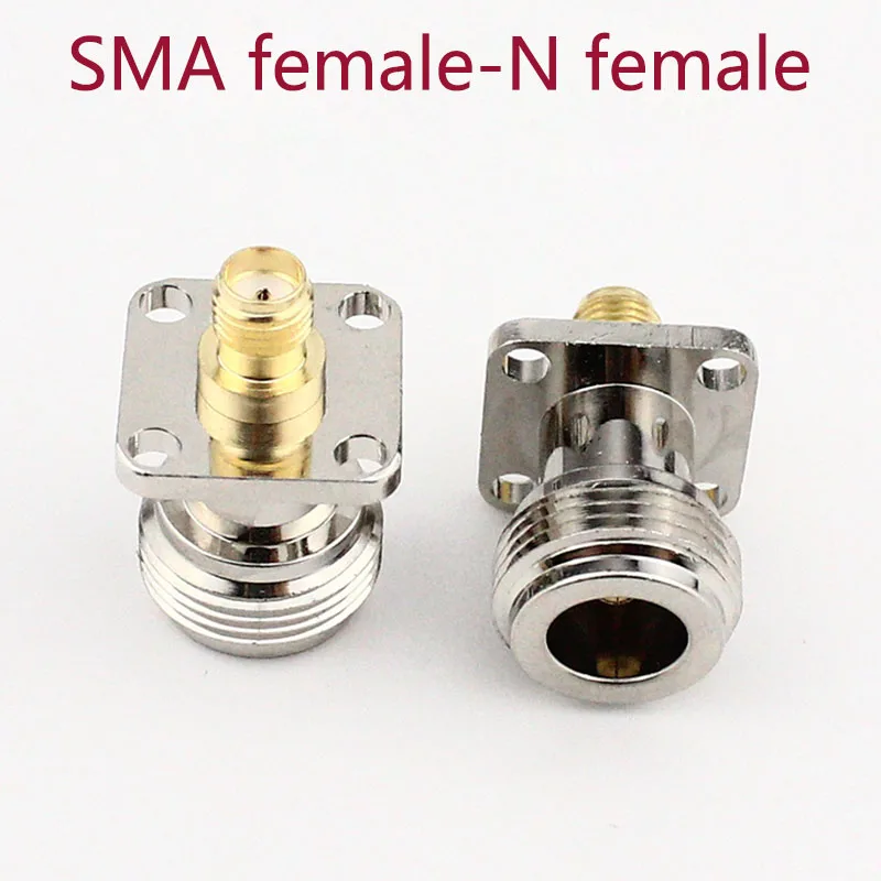 

10pcs-50pcs RF adapter N/SMA-KKF SMA female to N female four-hole flange square plate 17.5*17.5