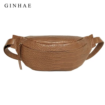 

Crocodile Pattern Waist Pack For Women Or Man Fanny Pack High Quality Pu Leather Crossbody Bag Women Zipper Purse And Phone Bags