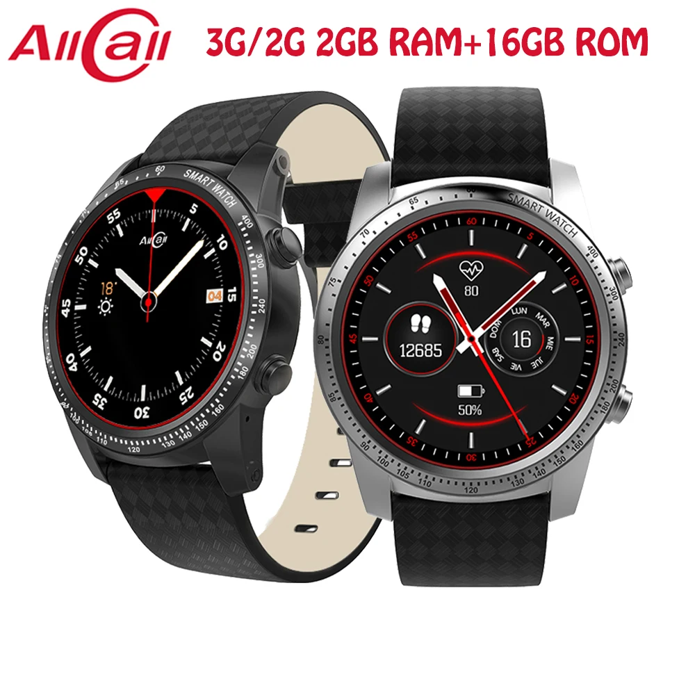 

ALLCALL W1 Smartwatch Phone Android 5.1 Bluetooth 3G connect watch MTK6580 Quad Core 1.3GHz 2GB/16GB GPS Smart Phone Watches