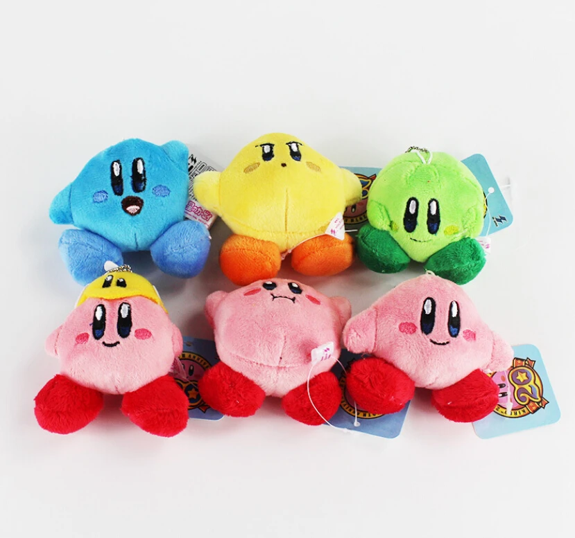 

6pcs/lot 7cm Cute Star Kirby Plush Keychain Popopo Small Pendant Children Gift