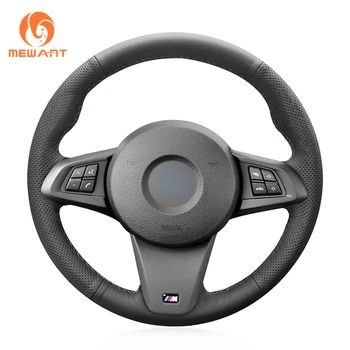 

MEWANT Comfortable Soft Black Genuine Leather Hand Sew Wrap Car Steering Wheel Cover for BMW Z4 2009 2010 2011 2012 2013 2014
