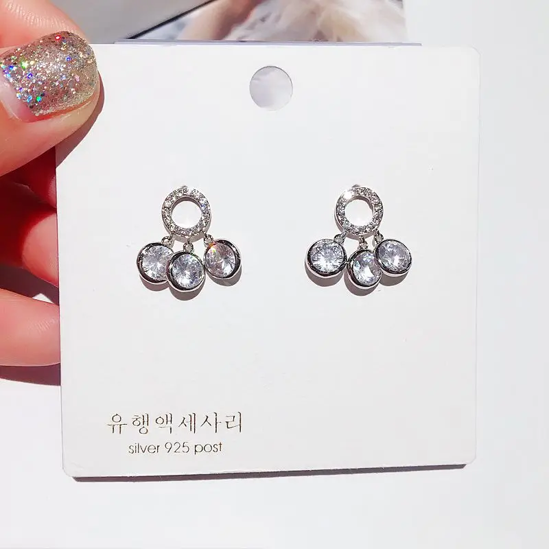 

Exquisite CZ Crystal Pendant Stud Earrings Micro Paved AAA Cubic Zirconia Earrings for Women