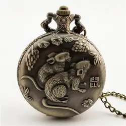GENBOLI Китайский Зодиак кварцевые карманные часы ожерелье кулон часы для мужчин Женские Лучшие подарки Orologio Uomo Лидер продаж