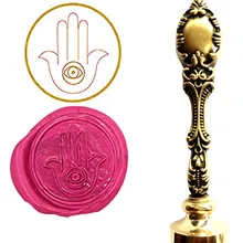 Хамса Рук Индивидуальный Логотип Роскошные Сургучной печати Уплотнительная Штамп Латунь Павлин Металлическая Ручка Подарочный Набор