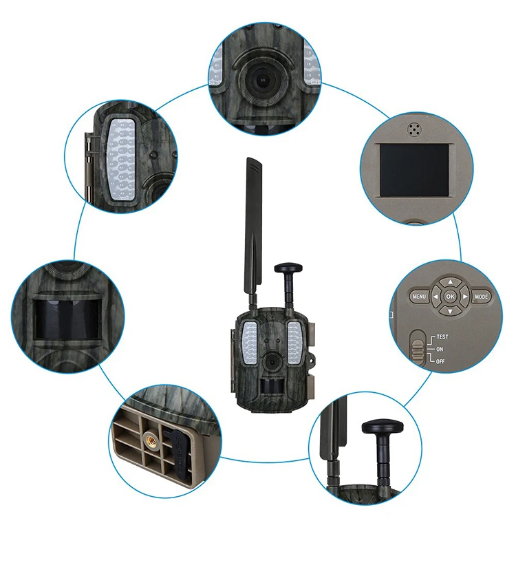 4G FDD-LTE GPS Hunting Trail Camera Sending Original 5MP Pictures & 30s 1080P HD Video Via SMTP and FTP with APP Waterproof IP66_F11