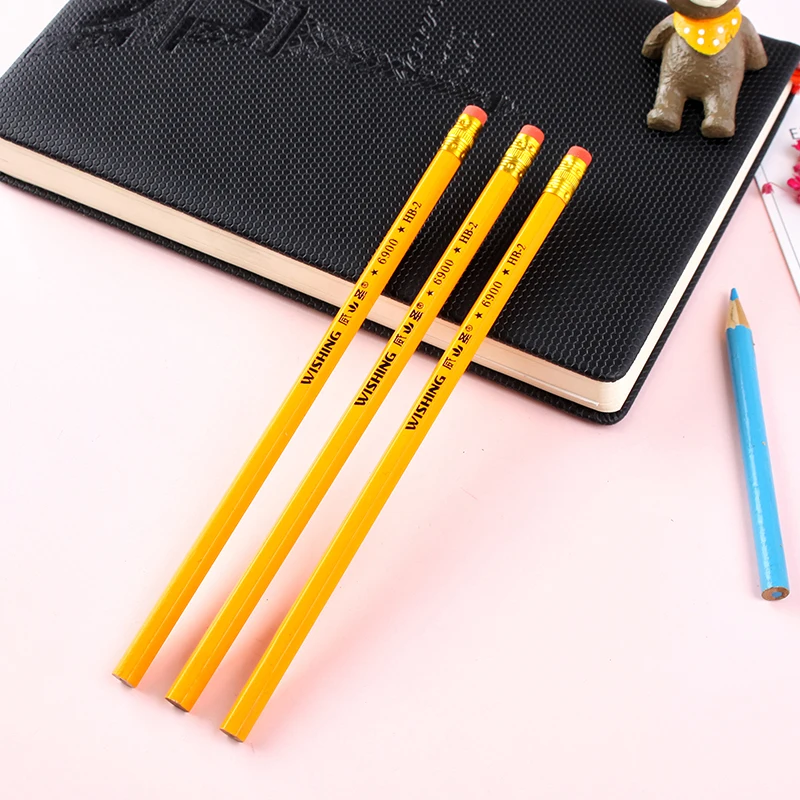 JUGAL 10 шт./лот, корейские канцелярские красные деревянные карандаши, HB карандаш с ластиком, школьные офисные принадлежности, канцелярские принадлежности, инструменты