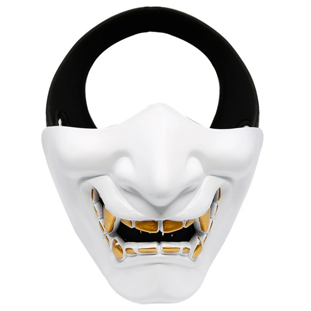 

Halloween Party Devil Half Face Mask Horror Evil Smile Protective Mask Cosplay Costume for Movie Prop Masquerade Party Supplies
