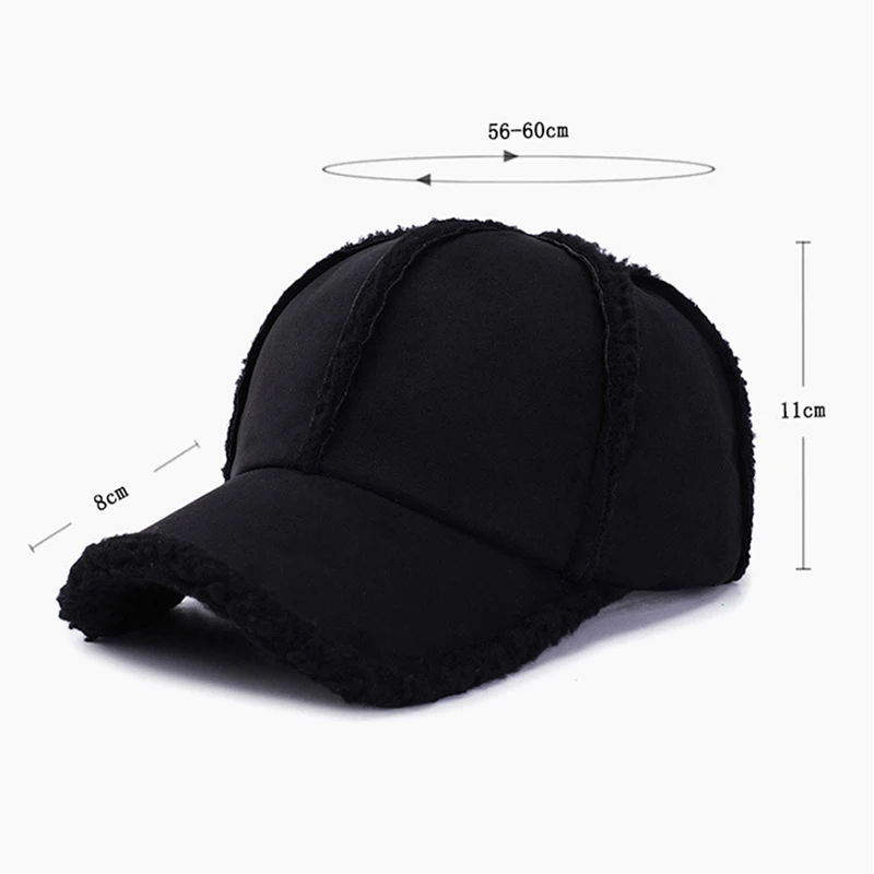 Thicken Winter Baseball Cap Warm Bone Men Women Wool Snapback Thermal Adjustable Truker Cap Dad Hat Sport Casquette CP0308 (7)