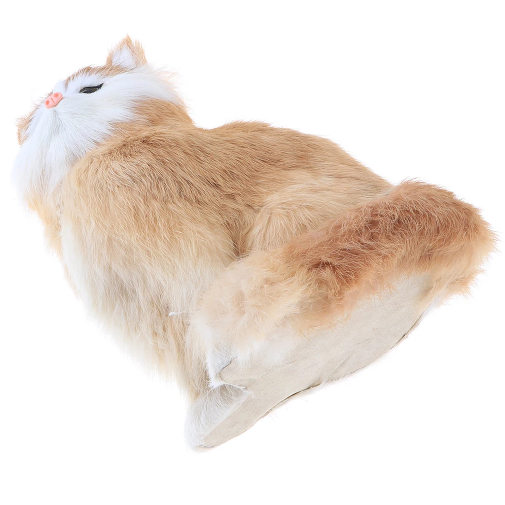 Simulation Faux Fur Horse/ Cat Model Kids Educational Toy Handicraft Collection Home Ornament