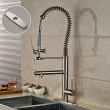 Chrome Finish Pull Down Kitchen Faucet Single Handle with Hole Cover Plate Free Kitchen Mixer Taps