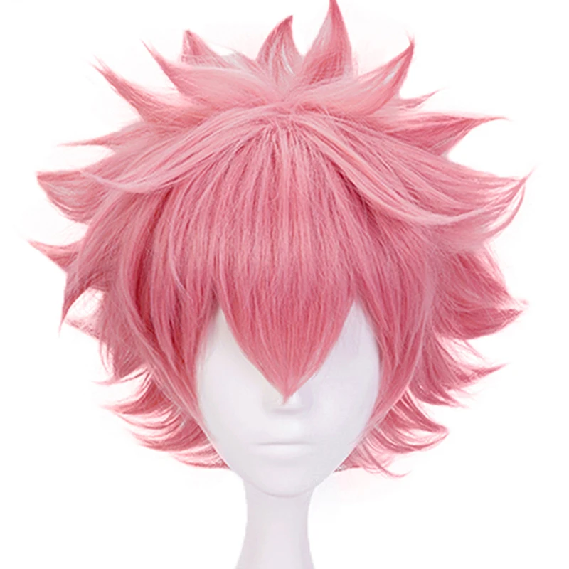 

My Hero Academy Boku no Hero Academia Mina Ashido Short Natural Wave Pink Synthetic Cosplay Wig For Girls Costume Party