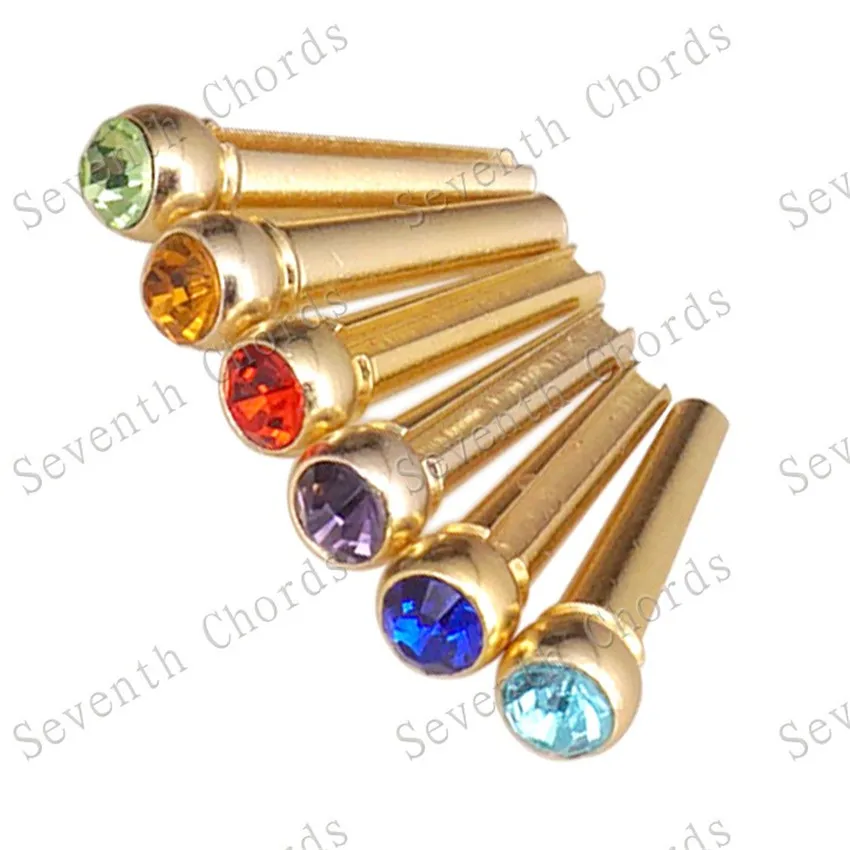 6 Pcs Metal Brass Bridge Pins for Acoustic Guitar accessories with