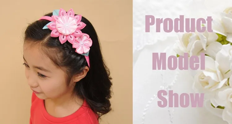 

16pcs new arrival rims flower headband attached lined ribbon for girl or wowen of party and photograph the mosr popular colors