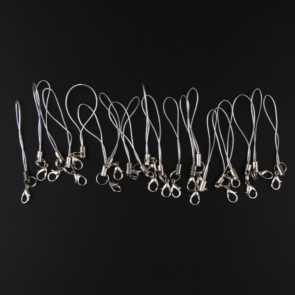 MagiDeal 20pcs Polyester Lanyard Charm Dangle Pendant Rope Cord for Mobile Phone Keys Findings Supplies
