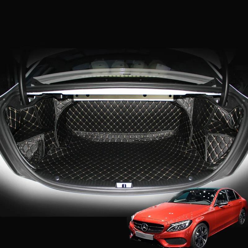

lsrtw2017 fiber leather car trunk mat for mercedes benz w205 c180 c200 c250 c300 2015 2016 2017 2018 2019