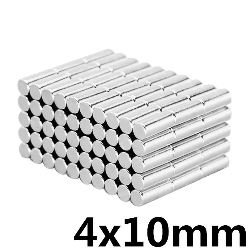 50 шт. дисковый магнит 4x10 мм N35 Круглый цилиндр Сильный диск NdFeB редкоземельный магнит 4*10 мм неодимовые магниты 4 мм x 10 мм