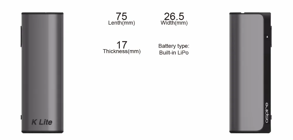 Aspire K Lite Mod 900mAh Battery Electronic Cigarette Box MOD Vape Support 2ml K Lite Tank Aspire BVC Coil Spryte Coil 02 (4)