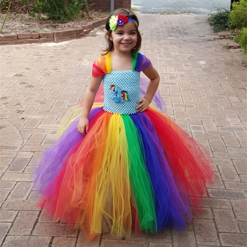 rainbow colour dress for baby girl