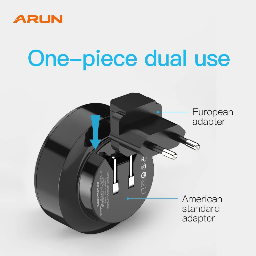 ARUN 4USB Universal Conversion Plug Power Supply US EU Standard Power Plug Adapter Converter Travel Conversion For Home Use ARUN 4USB Universal Conversion Plug Power Supply US EU Standard Power Plug Adapter Converter Travel Conversion For Home Use