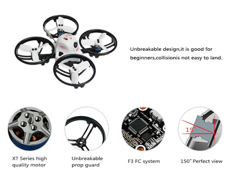 KINGKONG/LDARC ET серия ET100 ET115 ET125 микро FPV гоночный Дрон 800TVL камера 16CH 25mW 100mW VTX BNF