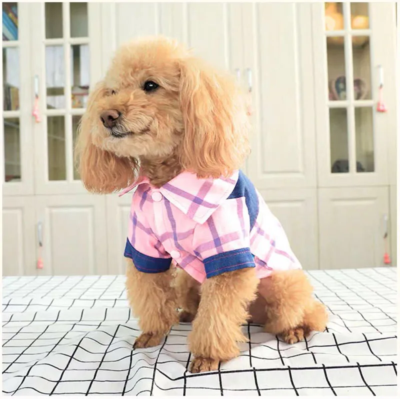 Клетчатая хлопковая рубашка для собак на заказ розовая синяя летняя осенняя одежда для собак щенка кошка Cltohing для собаки Чихуахуа Йоркширский para perro
