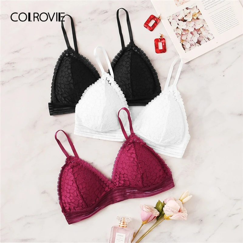 COLROVIE Floral Lace Bra Set 3pack Women Intimates 2019 Sexy Solid Bralettes Female Underwear Bras Lingerie Set
COLROVIE Floral Lace Bra Set 3pack Women Intimates 2019 Sexy Solid Bralettes Female Underwear Bras Lingerie Set