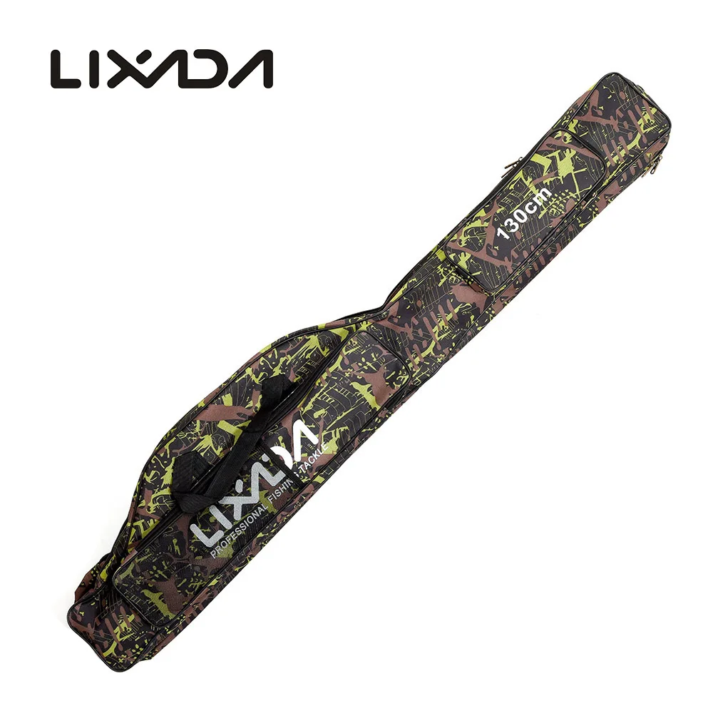 Lixada Fishing Bag Fishing Rod Carrier Oxford Fishing Pole Tools Storage Bag Case Fishing Gear Organizer 130/150cm - Цвет: green 130 cm