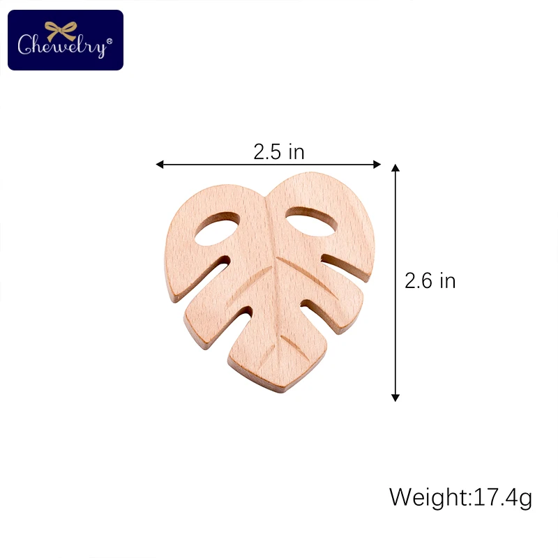 1 шт. деревянный прорезыватель, чистый натуральный кактус, листья, Прорезыватель для зубов, прорезыватель для кормления грызунов из бука, для маленьких девочек, сделай сам, для соски, цепочка, игрушки - Цвет: Leaves2