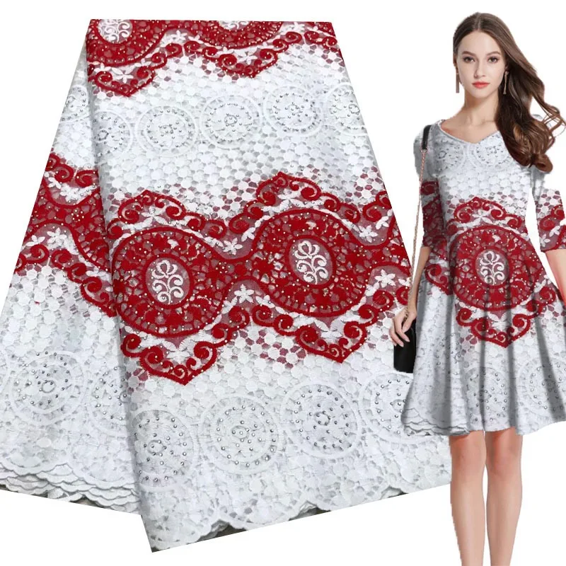 

African lace Folk style Pattern 120-135 cm width fabric for Apparel and Fashion sold by the 5Yard