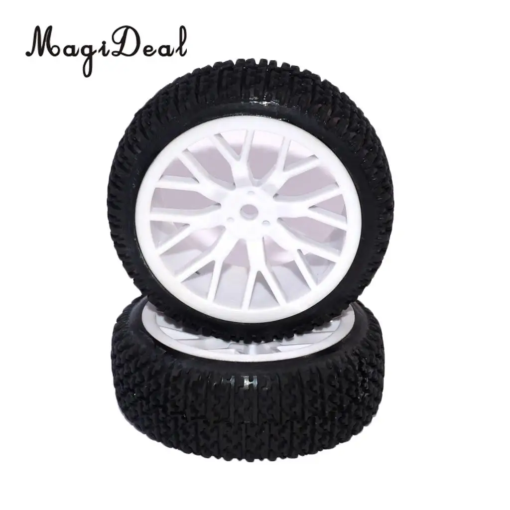 MagiDeal 2Pcs Rubber 1/16 Rally Tire Off-Road Car Tires Tyre Wheel for RC HPI HSP Hobao Savage ZD Racing LRP Wltoy