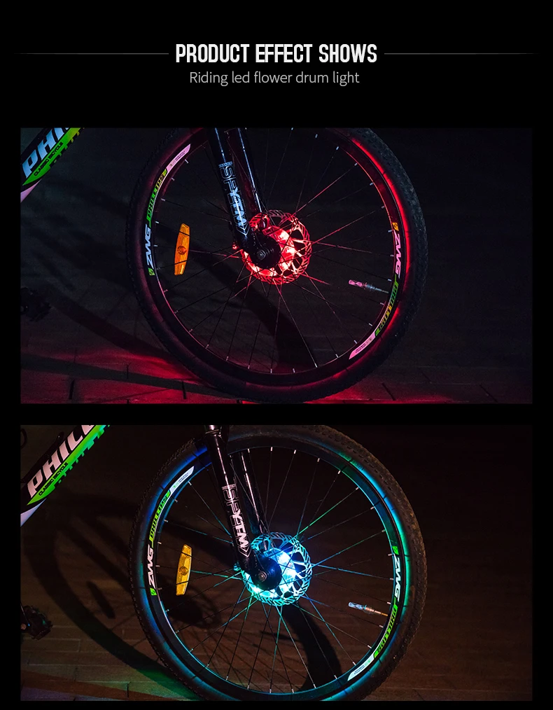 Excellent 7 Color Bicycle Hubs Lights Waterproof USB Recharge MTB Road Bike Front/Rear Spoke Wheel Decoration Lamp Cycling Accessories 9