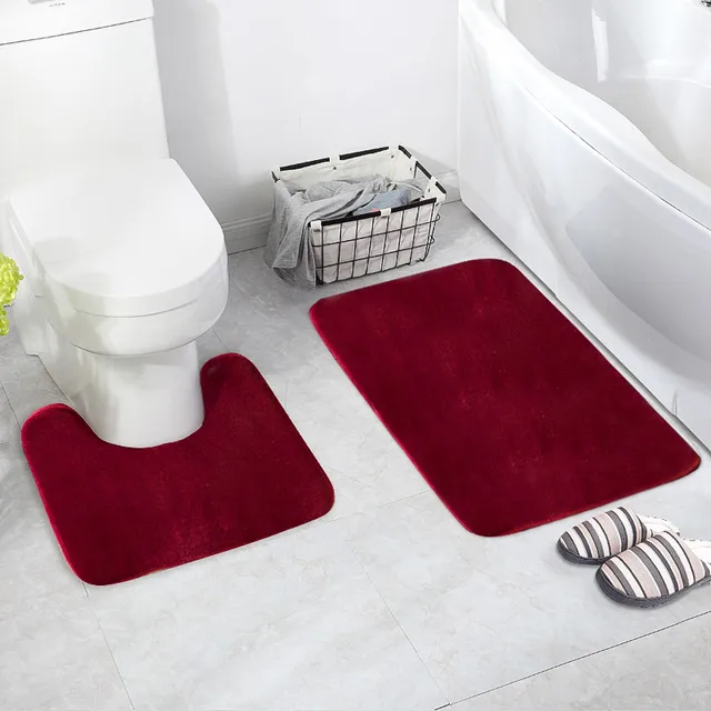 2pcs/set Water Absorption Anti-skid Toilet Seat Cushion U-type Cushion Bath Mat Bathroom Mat tapete para banheiro alfombra ducha