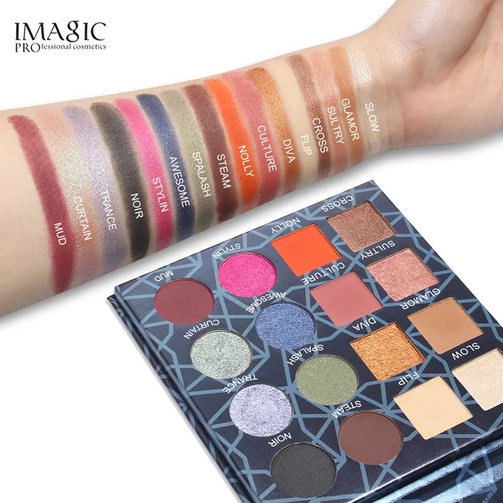  IMAGIC 16 Color 16 Color Shimmer Glitter Eye Shadow Plate Powder Matt Eyeshadow Cosmetic Makeup Pro