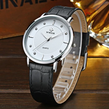 

WWOOR Business Men's Watch Casual Genuine Male Leather Wrist Watches Quartz Wristwatches Reloj Mujer Erkek Kol Saati Erkek Saat