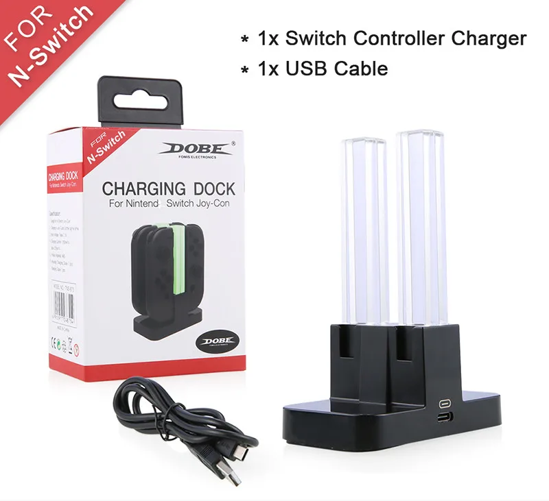 EastVita dobe 4-в-1 светодиодный USB Зарядка Док-станция Подставка для N-Switch Joy-Con
