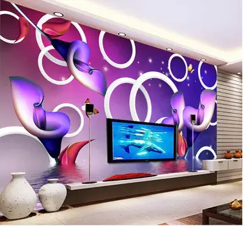 

Custom photo wallpaper Large wall painting background wall paper Flowers in a circle wallpaper 3d mural for living room