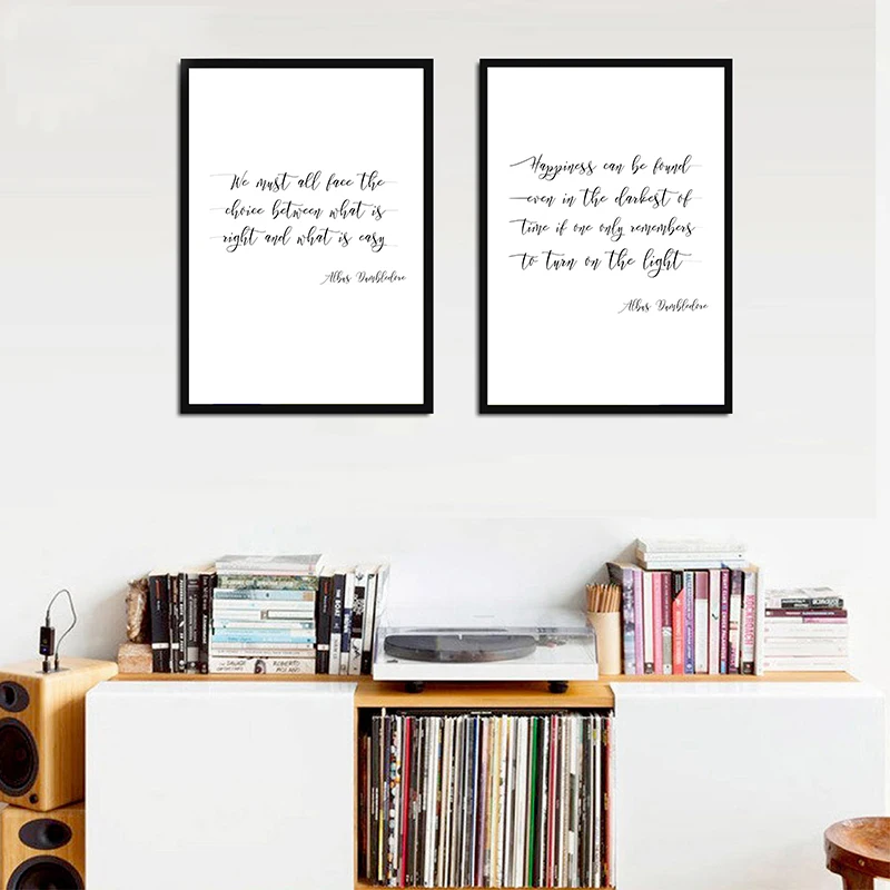 

Albus Dumbledore Quote Posters Happiness Can Be Found Canvas Painting Prints Wall Art Pictures for Kids Rooms Living Room Decor