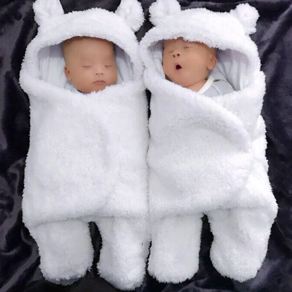 TELOTUNY новорожденный спальный пушистый теплый мягкий удобный одеяло милый, для новорожденных и малышей хлопок однотонный Спальный Одеяло для мальчиков и девочек wrap Z0927