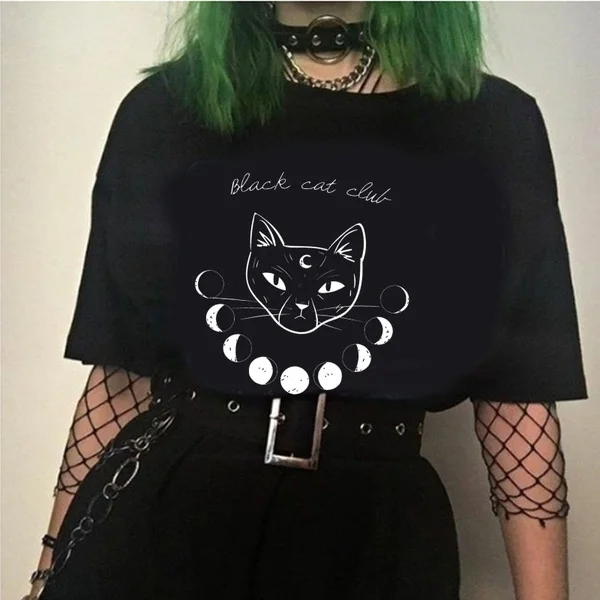 

Sailor Moon black cat t shirt women kawaii unisex grunge cotton Fashion gothic funny tumblr camisetas aesthetic graphic tee top